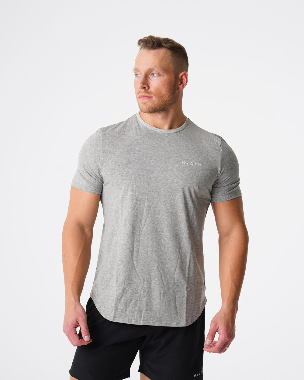 Grey Pulse Fitted Tee Grey | NVGTN For Sale