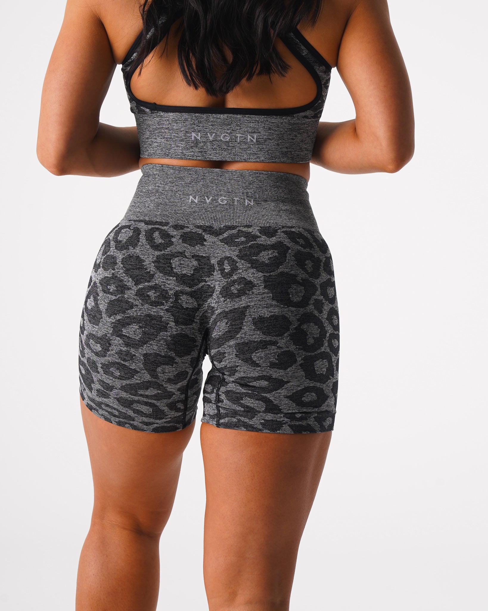 Black Speckled Leopard Seamless Shorts Black Speckled | NVGTN US