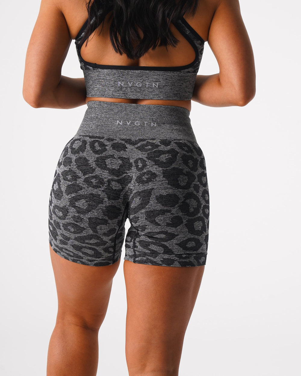 Black Speckled Leopard Seamless Shorts Black Speckled | NVGTN US