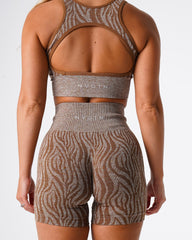 Mocha Zebra Seamless Shorts Mocha | NVGTN New