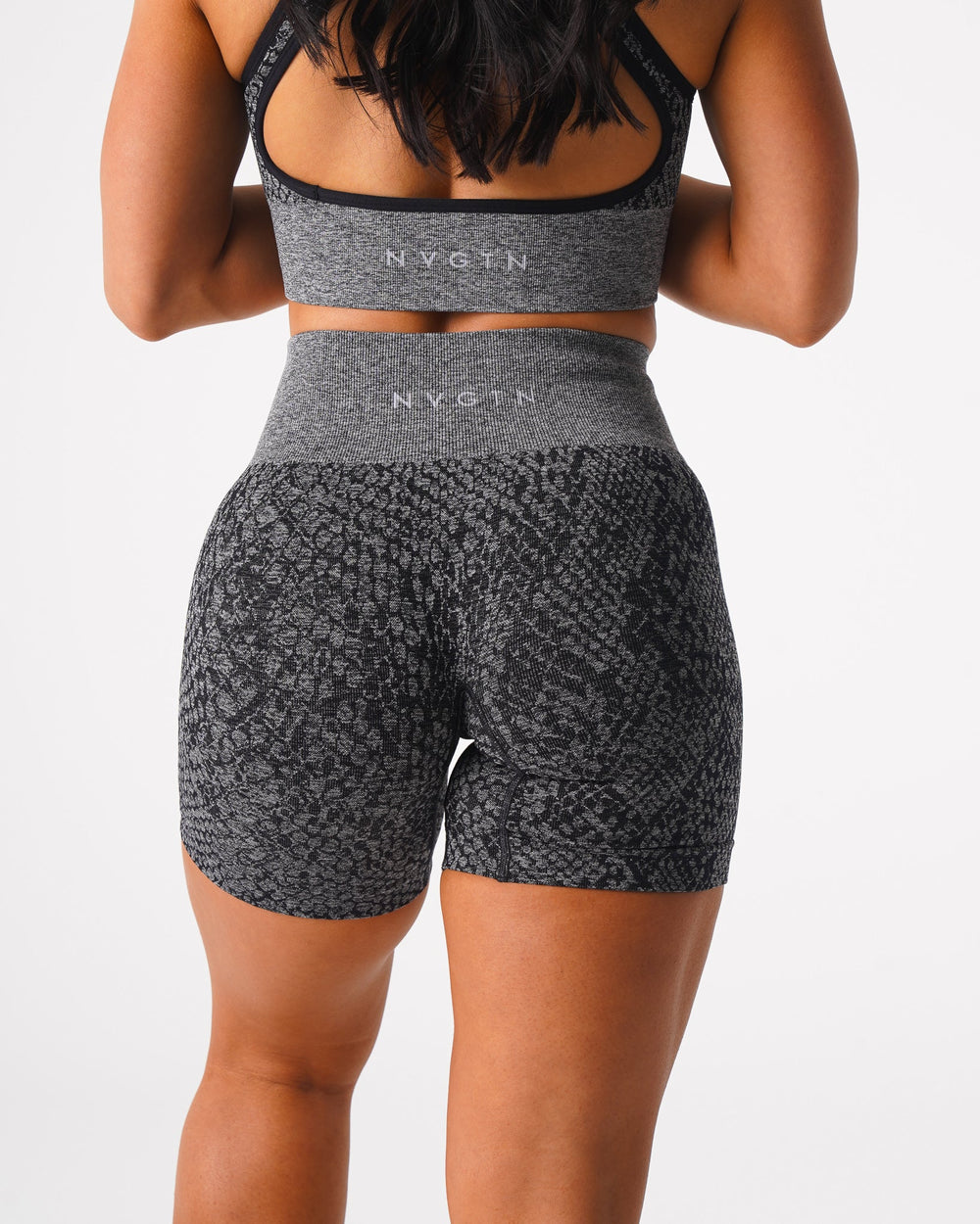Black Speckled Snakeskin Seamless Shorts Black Speckled | NVGTN Online