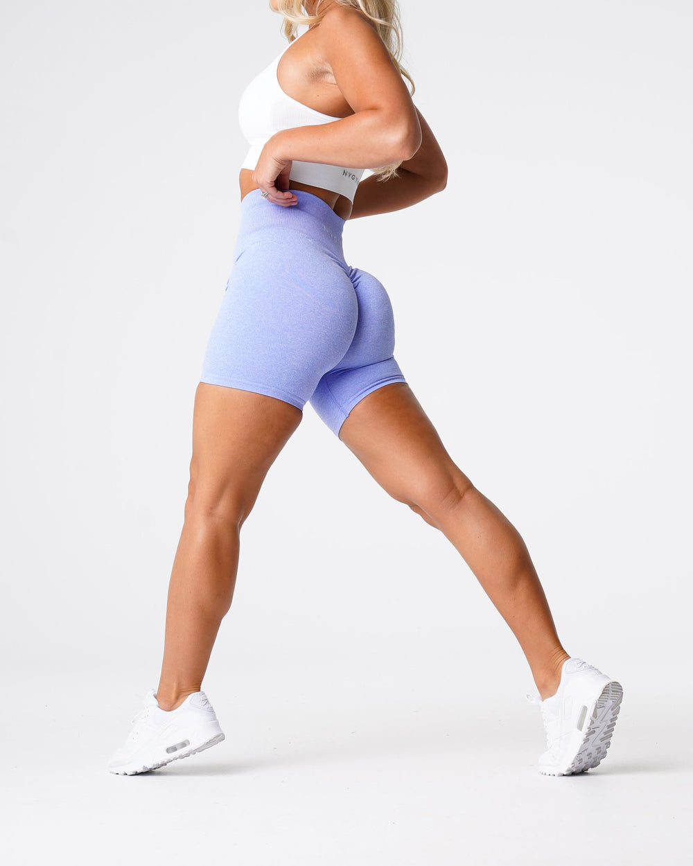 Periwinkle Scrunch Seamless Shorts Periwinkle | NVGTN New