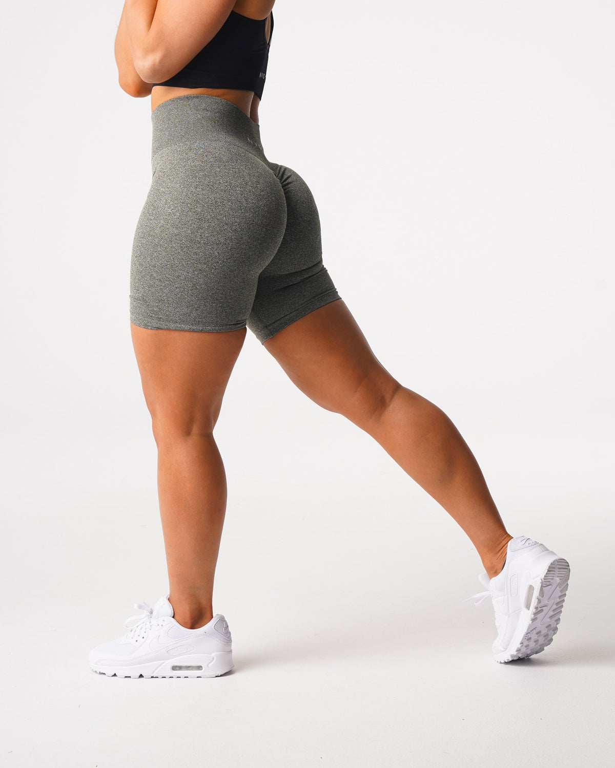 Khaki Green Scrunch Seamless Shorts Khaki Green | NVGTN Discount