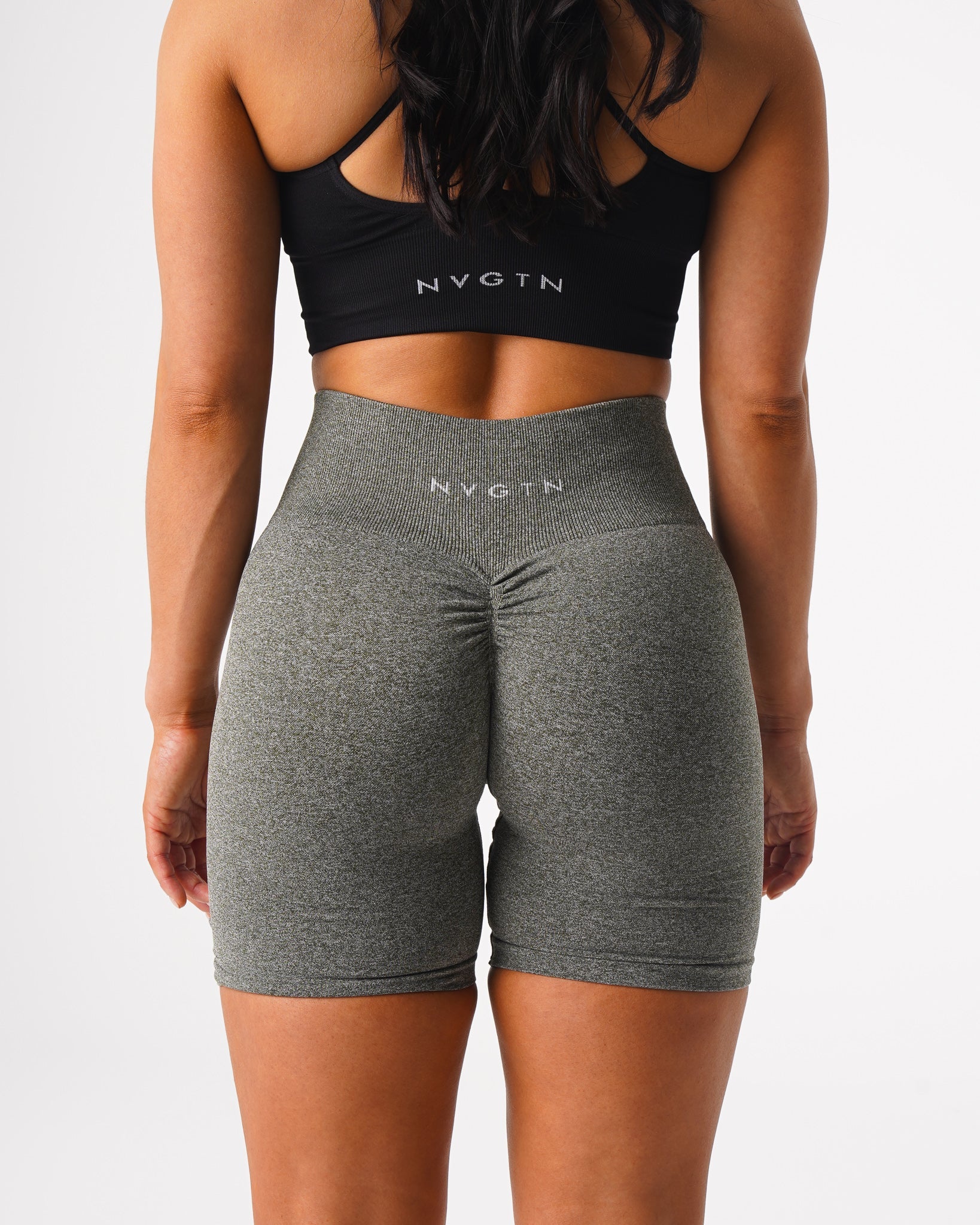 Khaki Green Scrunch Seamless Shorts Khaki Green | NVGTN Discount