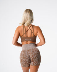 Mocha Galaxy Ribbed Seamless Bra Mocha | NVGTN Sale