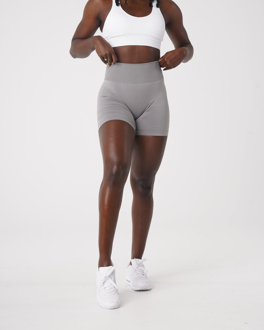 Light Grey Solid Seamless Shorts Light Grey | NVGTN Online Shop
