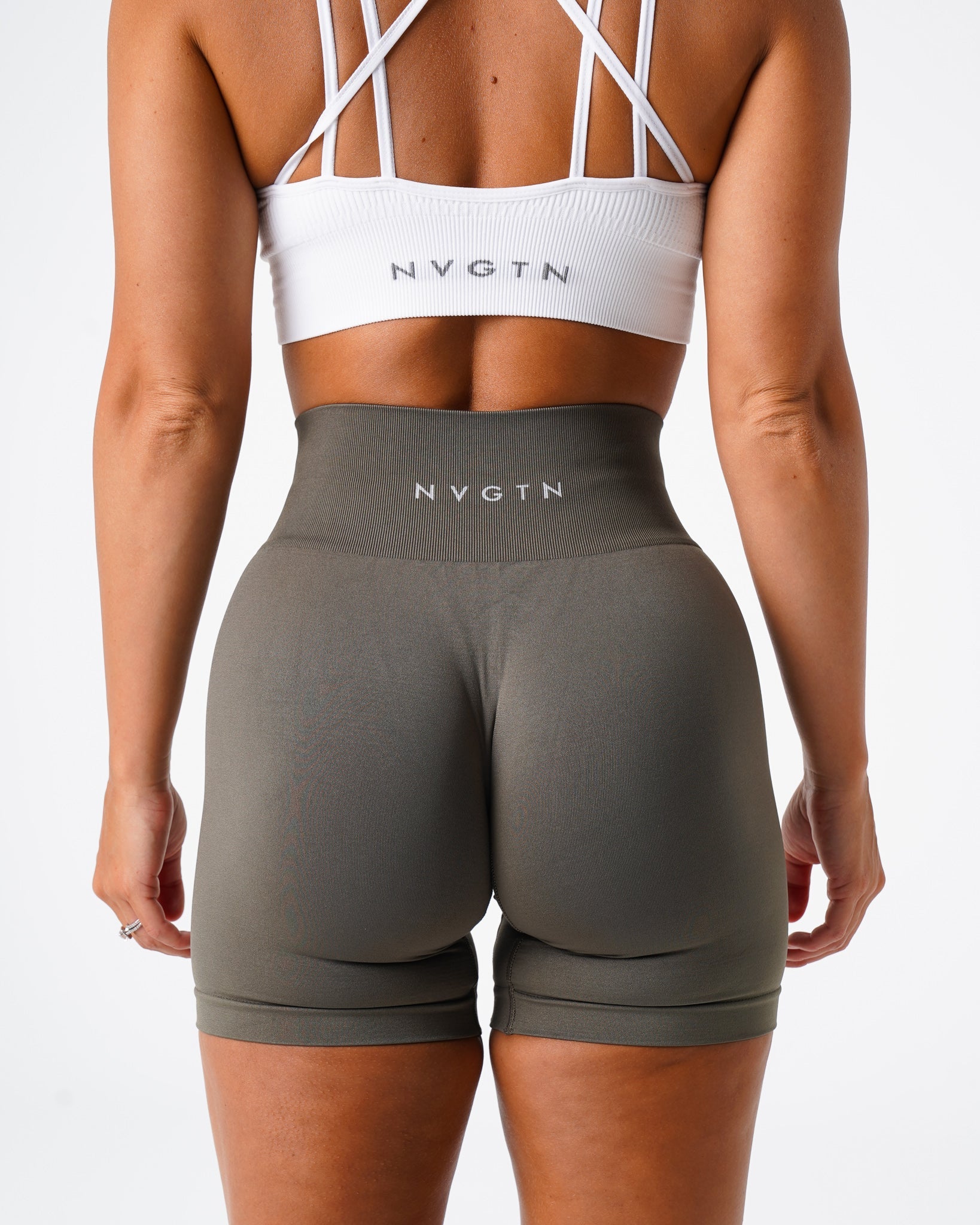 Olive Solid Seamless Shorts Olive | NVGTN New