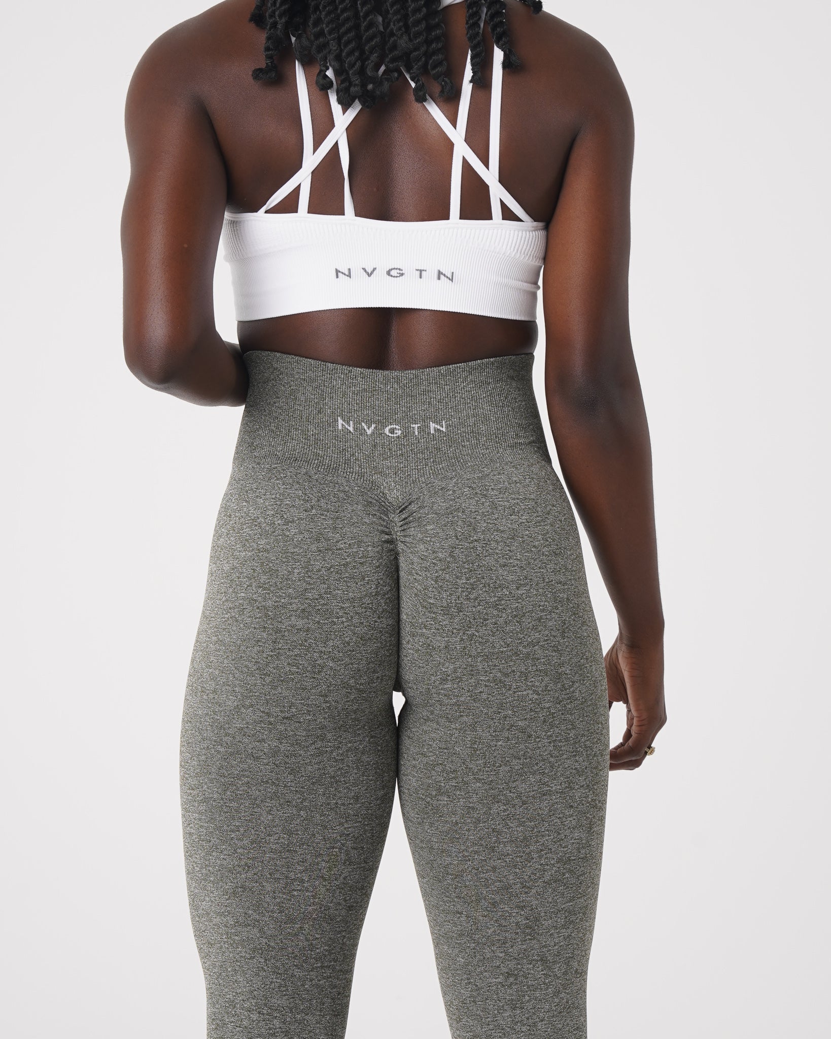 Khaki Green Scrunch Seamless Leggings Khaki Green | NVGTN Online