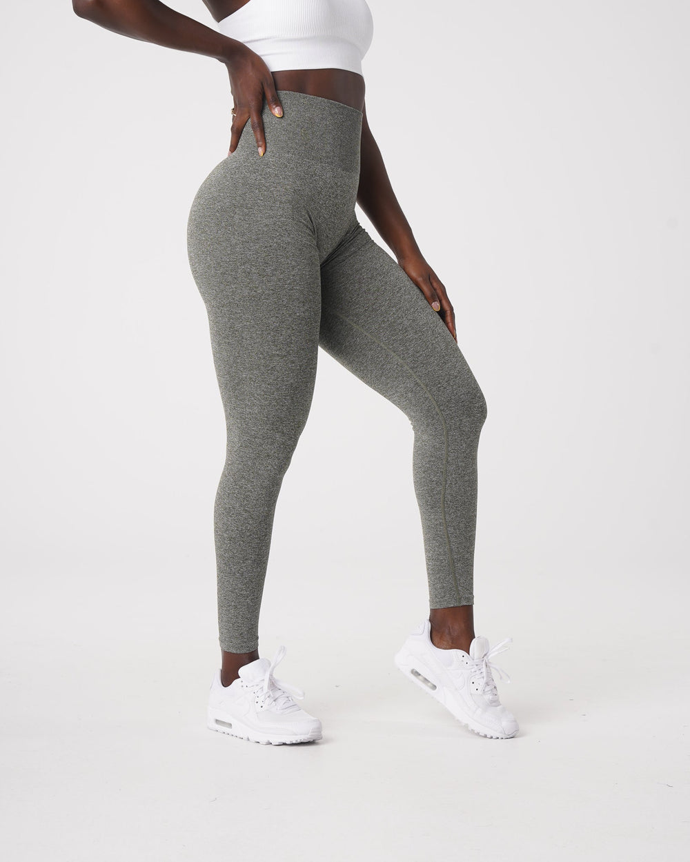 Khaki Green Scrunch Seamless Leggings Khaki Green | NVGTN Online