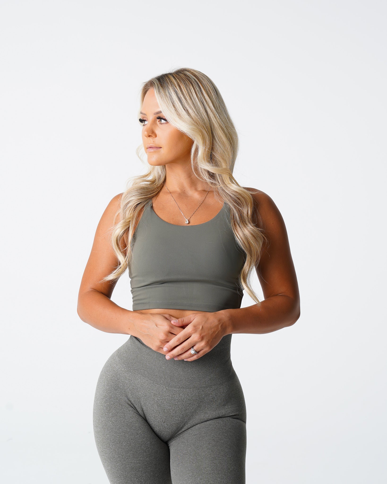 Khaki Green Poise Bra Top Khaki Green | NVGTN Discount