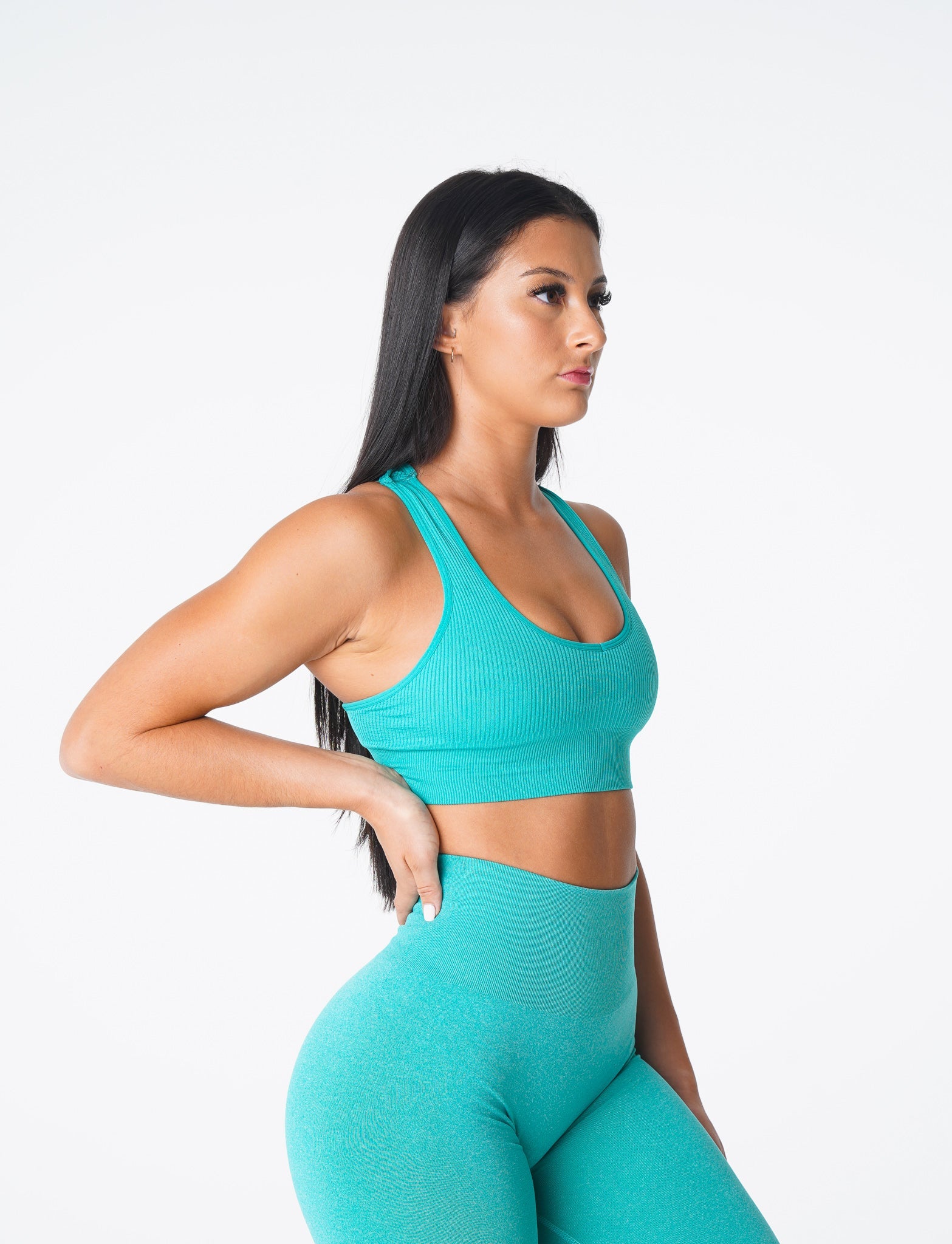 Turquoise Galaxy Ribbed Seamless Bra Turquoise | NVGTN Online Shop