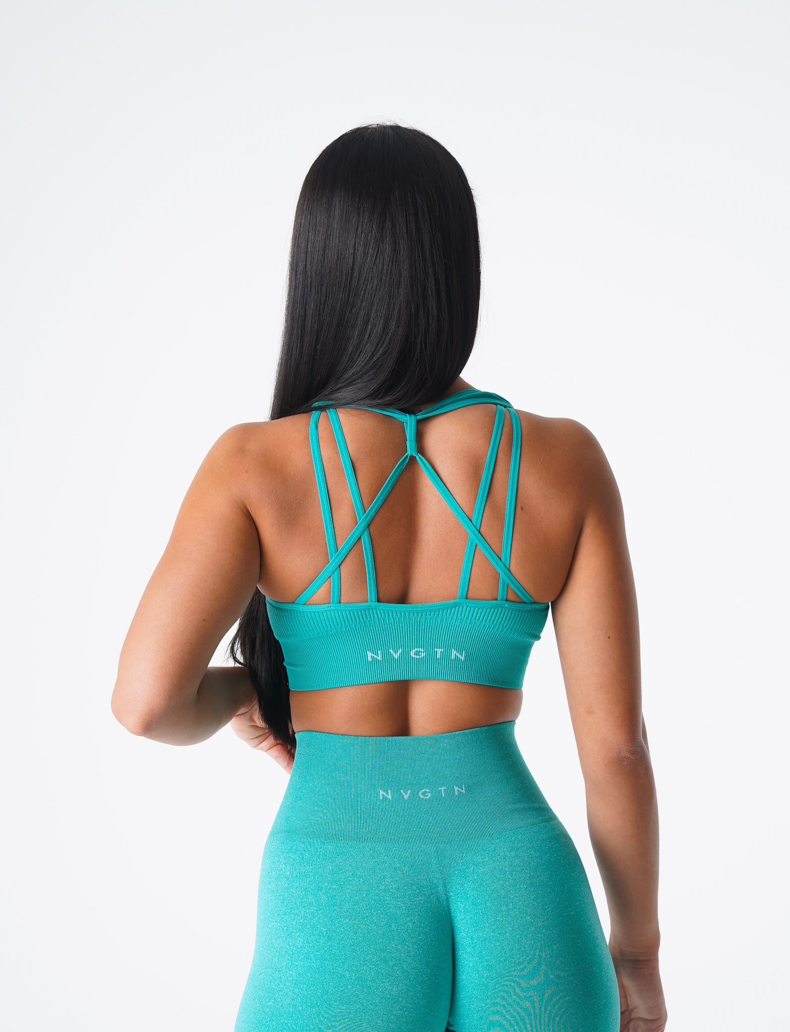 Turquoise Galaxy Ribbed Seamless Bra Turquoise | NVGTN Online Shop