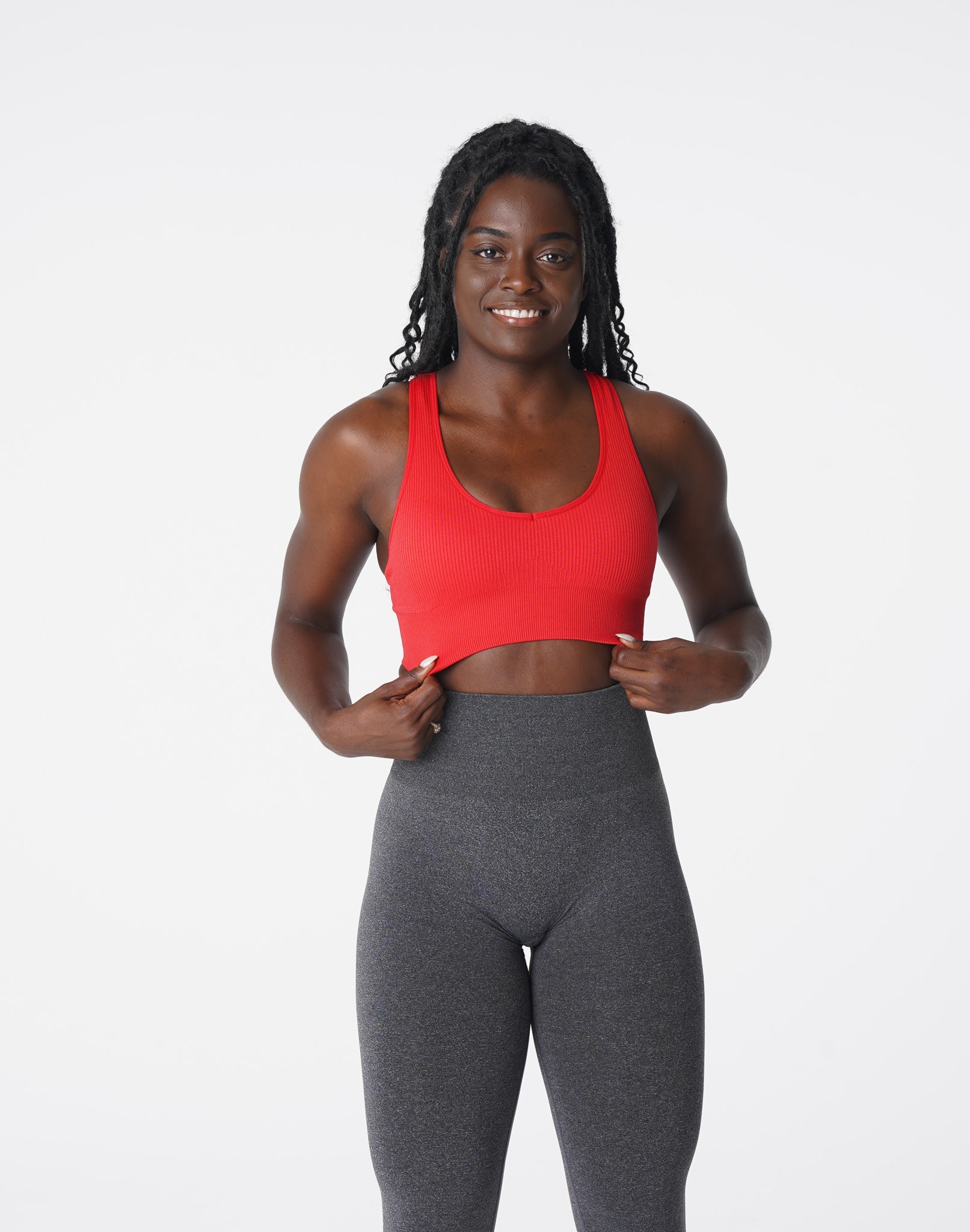 Scarlet Galaxy Ribbed Seamless Bra Scarlet | NVGTN New