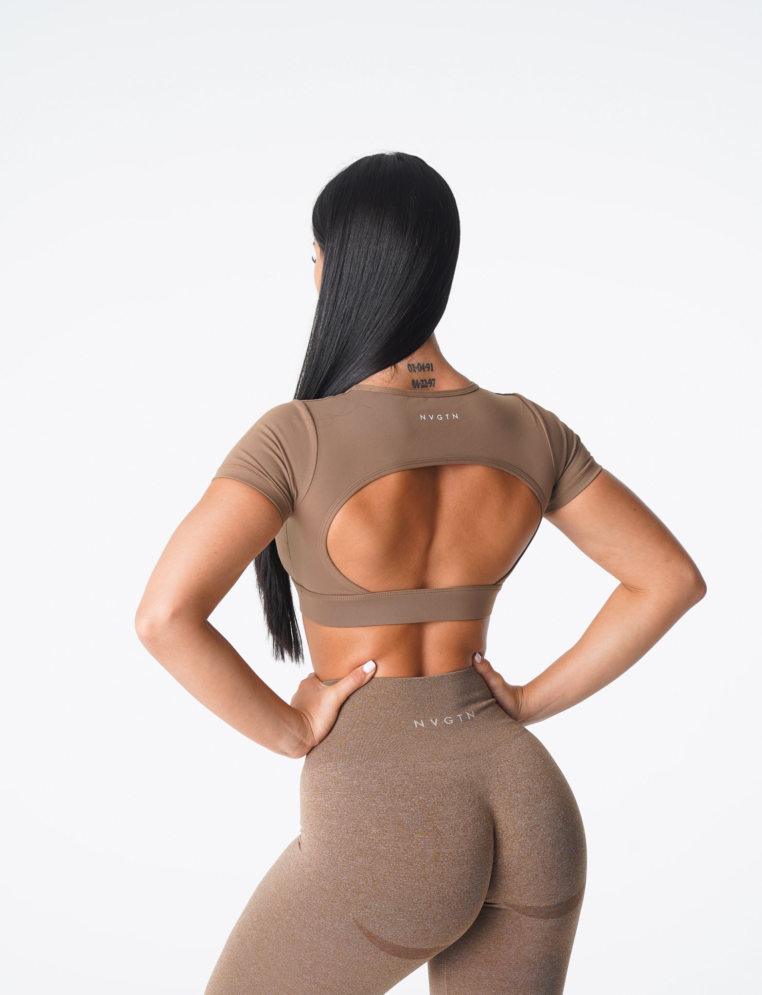 Mocha Open Back Tee Mocha | NVGTN New