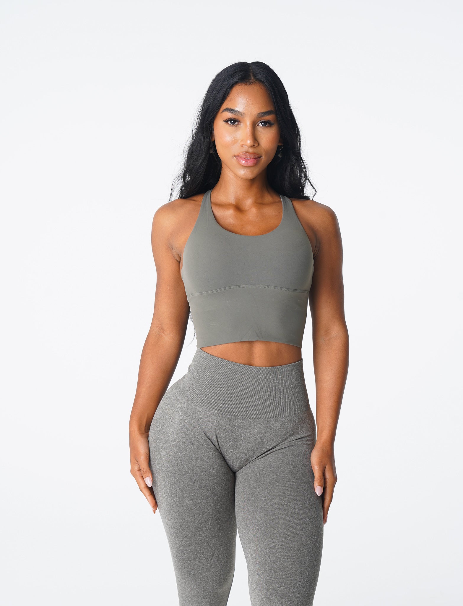 Khaki Green Matrix Bra Top Khaki Green | NVGTN Sale