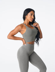Khaki Green Matrix Bra Top Khaki Green | NVGTN Sale