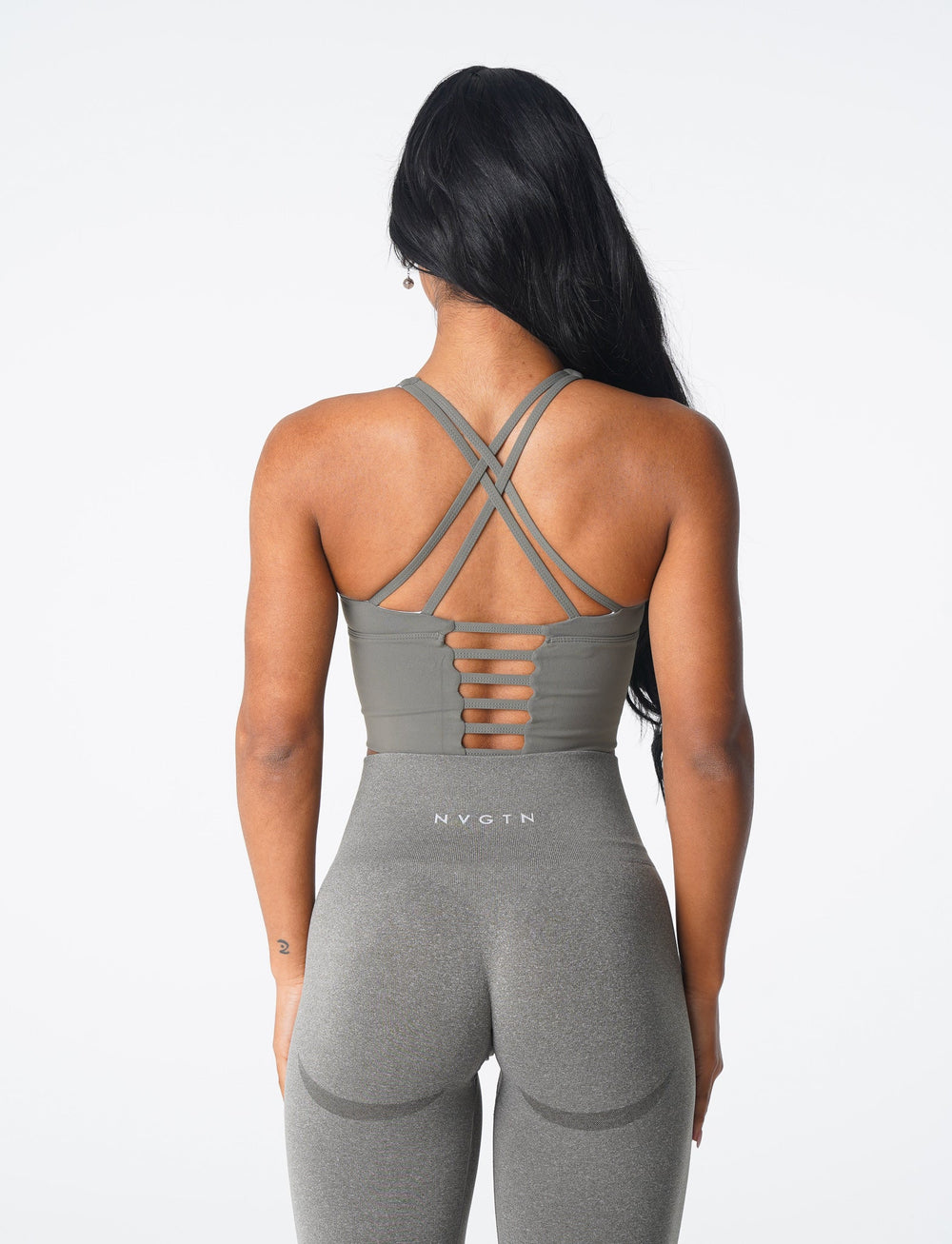 Khaki Green Matrix Bra Top Khaki Green | NVGTN Sale