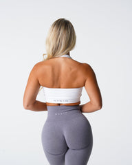 White Limitless Ribbed Seamless Halter Bra White | NVGTN Sale