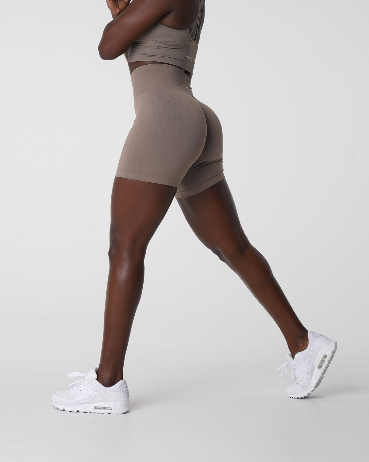 Taupe Solid Seamless Shorts Taupe | NVGTN Sale