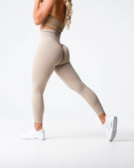 Beige Scrunch Seamless Leggings Beige | NVGTN For Sale