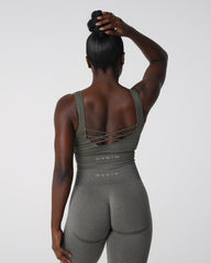 Khaki Green Desire Ribbed Seamless Bra Khaki Green | NVGTN New