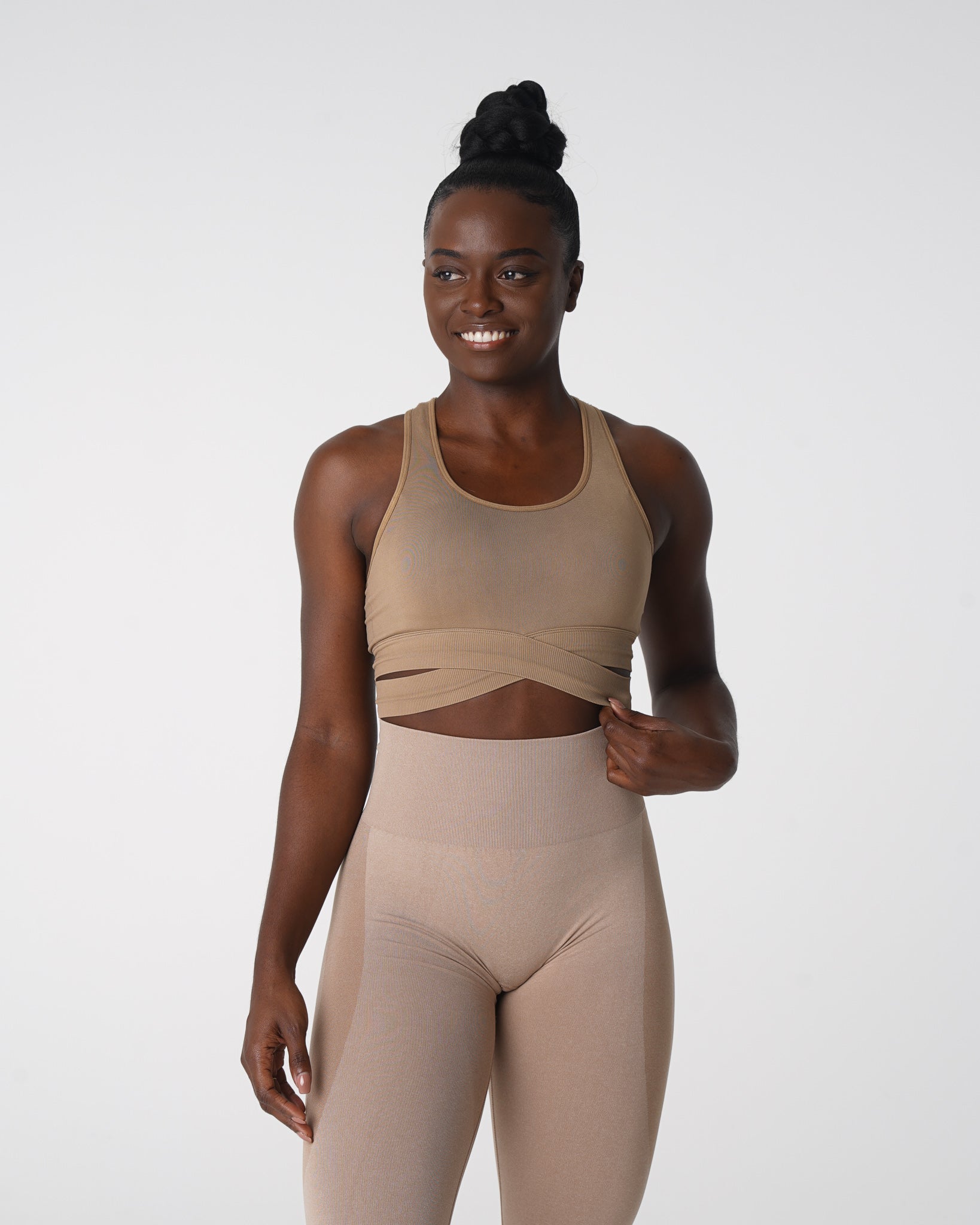 Beige Sculpt Seamless Bra Top Beige | NVGTN Sale