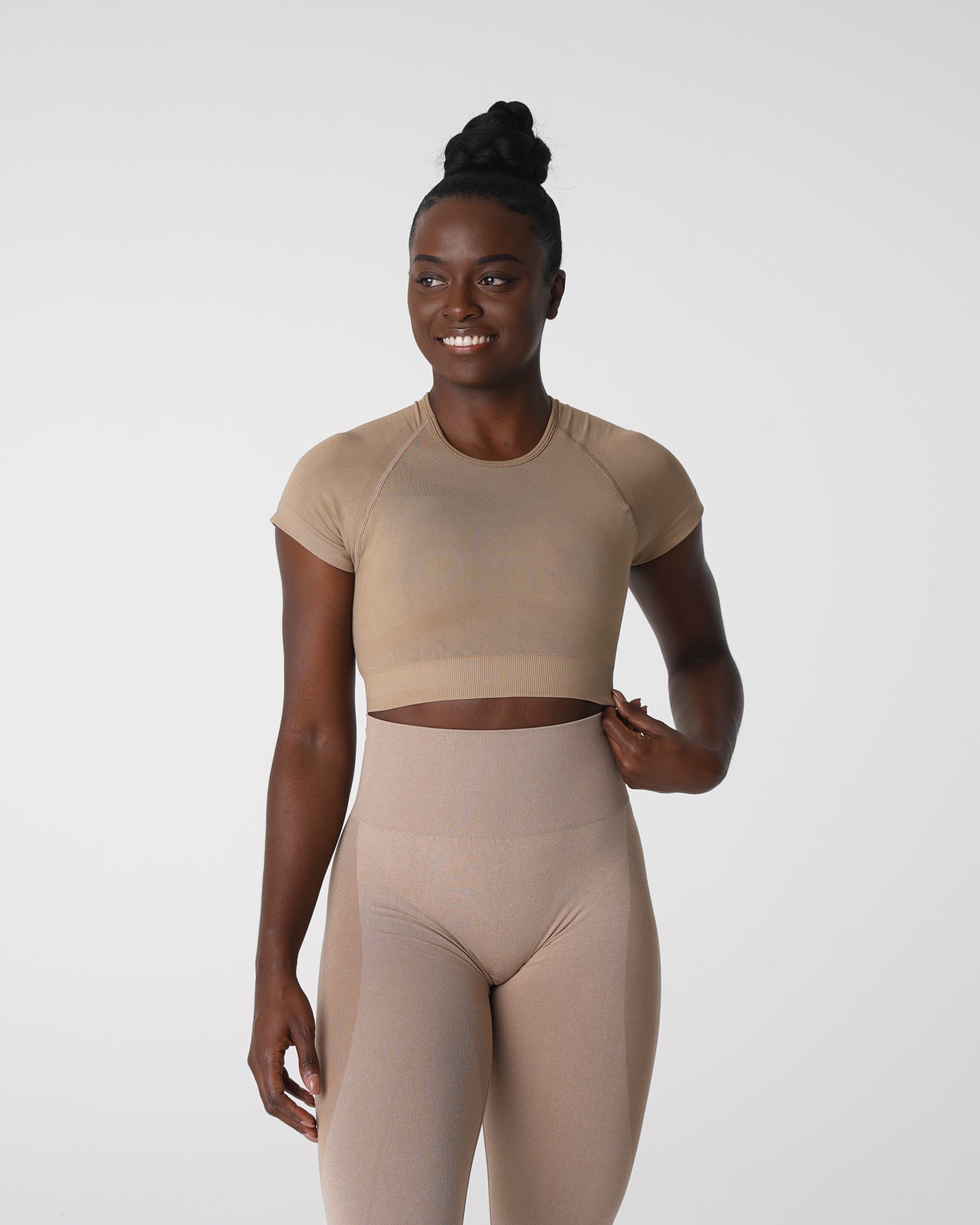 Beige Vortex Seamless Bra Top Beige | NVGTN US