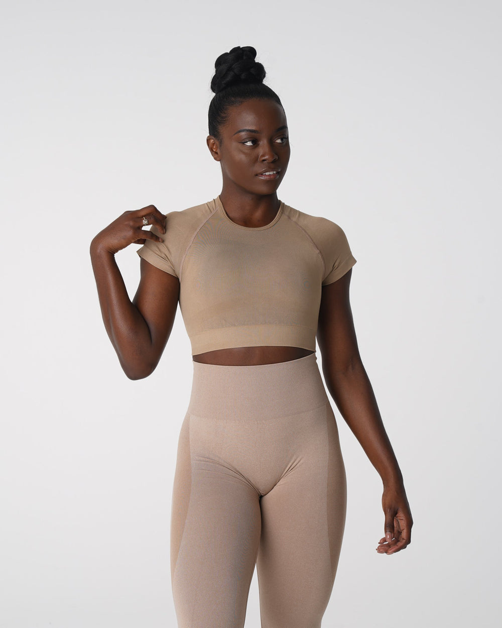 Beige Vortex Seamless Bra Top Beige | NVGTN US