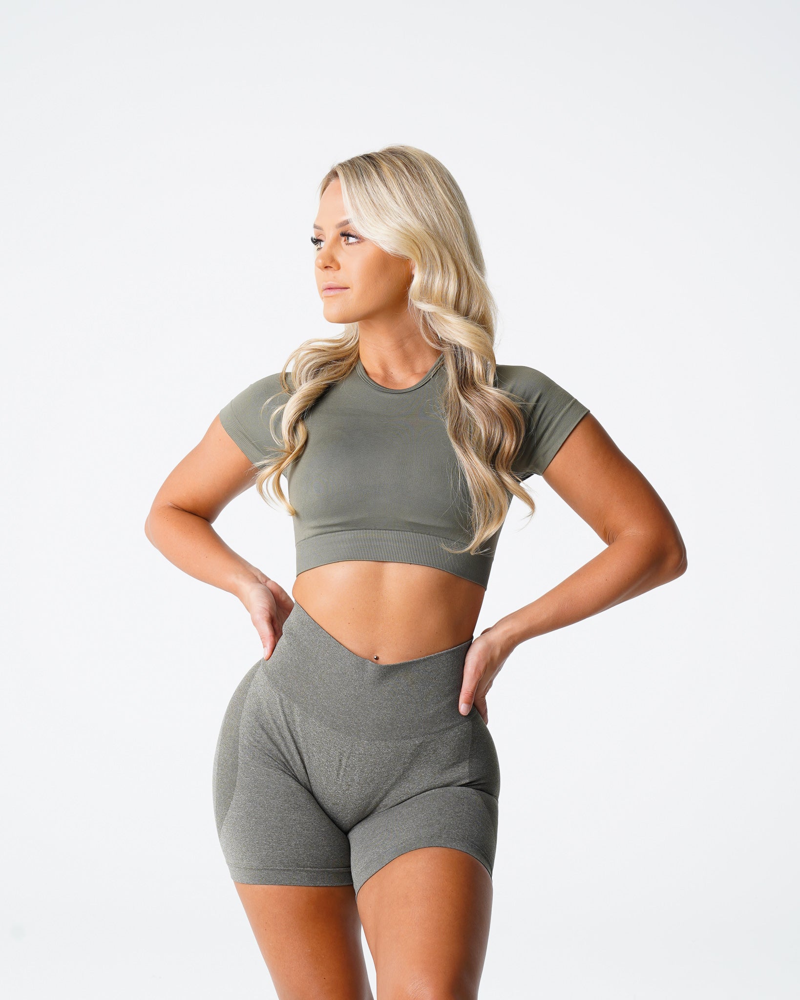 Khaki Green Vortex Seamless Bra Top Khaki Green | NVGTN Sale