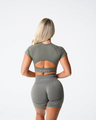 Khaki Green Vortex Seamless Bra Top Khaki Green | NVGTN Sale