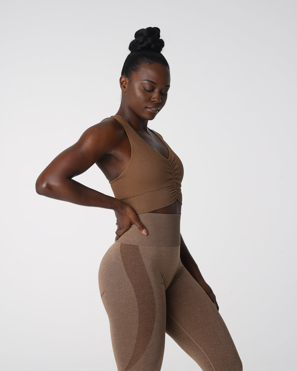 Mocha Cinched Seamless Bra Mocha | NVGTN Online