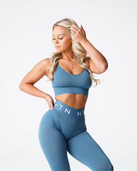 Stone Blue Flourish Seamless Bra Stone Blue | NVGTN Outlet