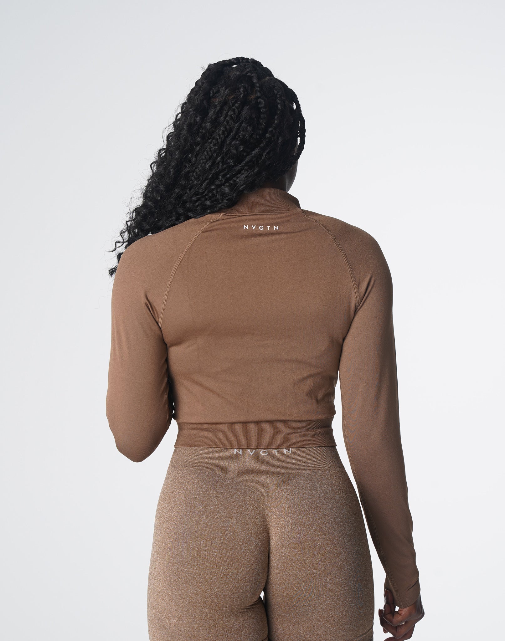 Mocha Divine Seamless Zip Up Mocha | NVGTN Online