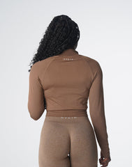 Mocha Divine Seamless Zip Up Mocha | NVGTN Online
