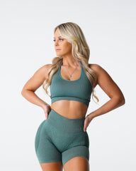Forest Green Limitless Ribbed Seamless Halter Bra Forest Green | NVGTN Outlet