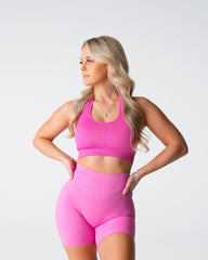Bubble Gum Pink Limitless Ribbed Seamless Halter Bra Bubble Gum Pink | NVGTN US