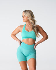 Mint Limitless Ribbed Seamless Halter Bra Mint | NVGTN For Sale