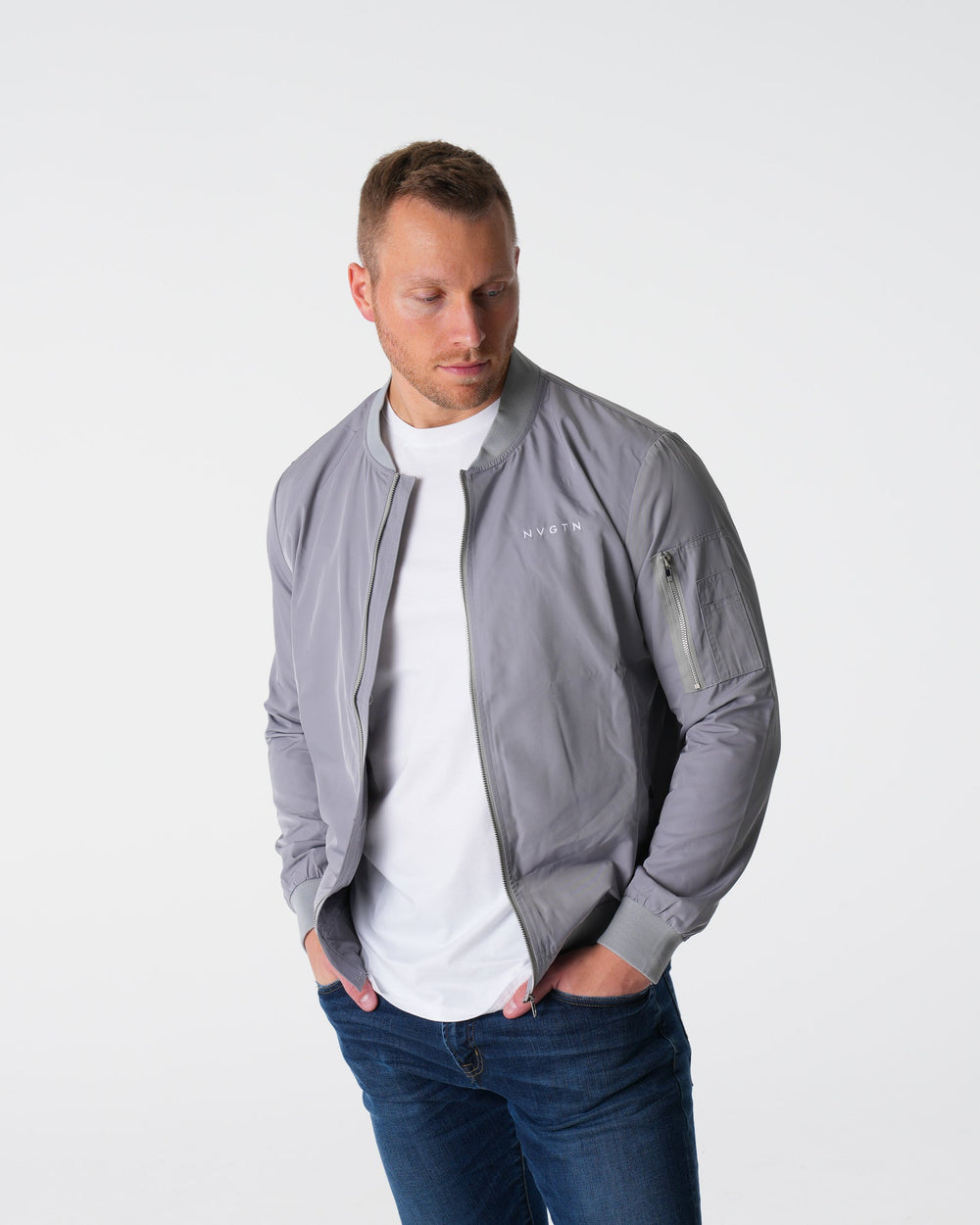 Grey Bomber Jacket Grey | NVGTN US