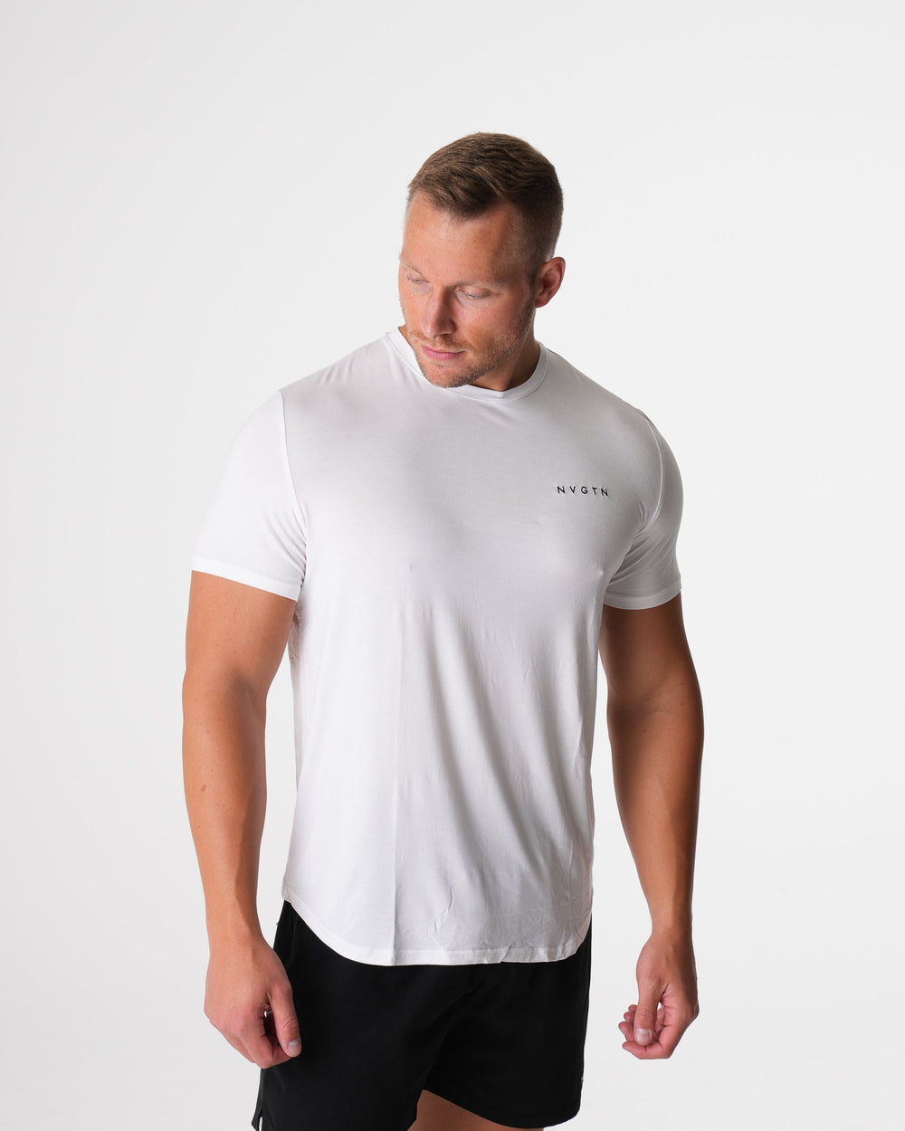 White Tech Fitted Tee White | NVGTN Near Me