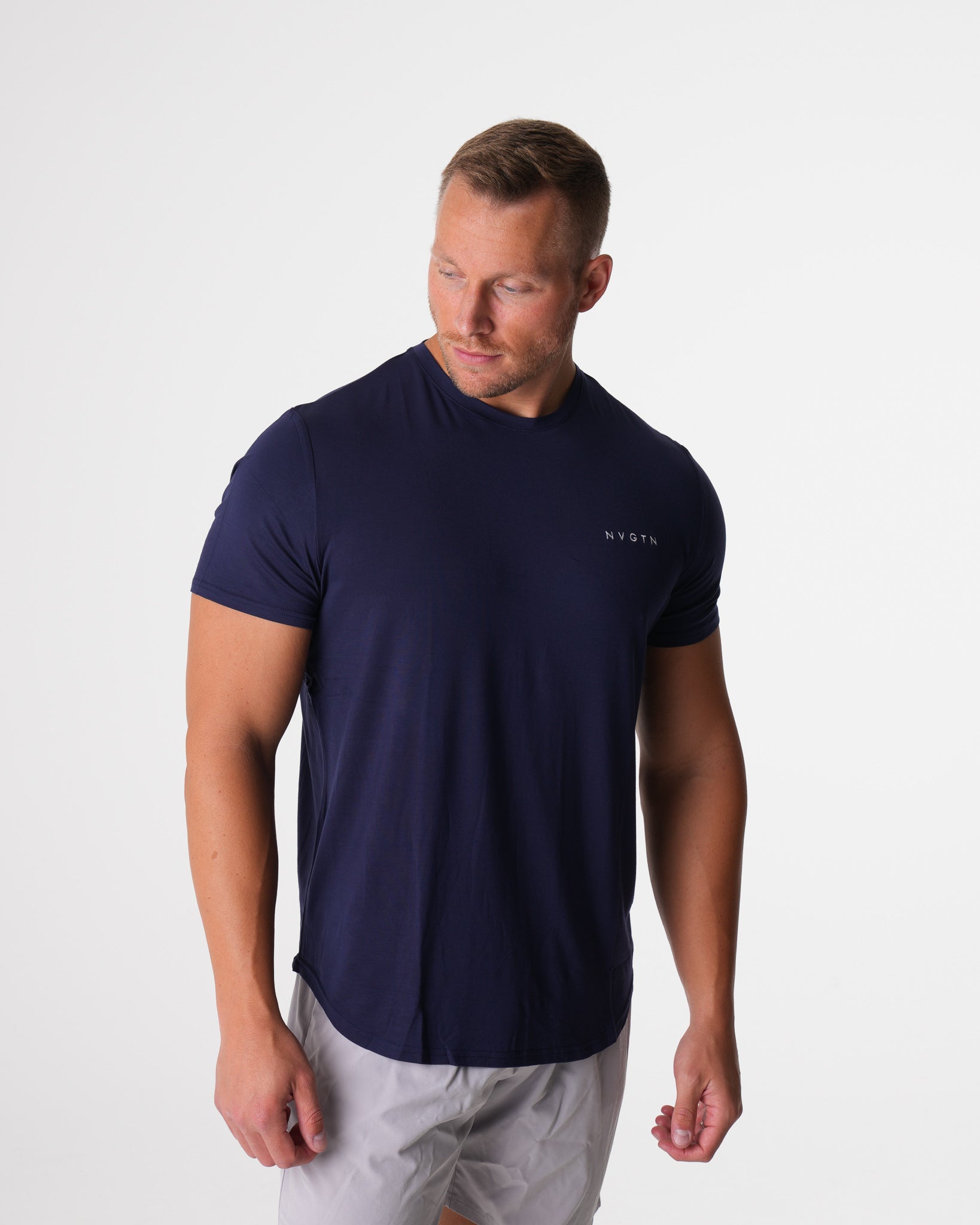 Navy Tech Fitted Tee Navy | NVGTN Online Shop