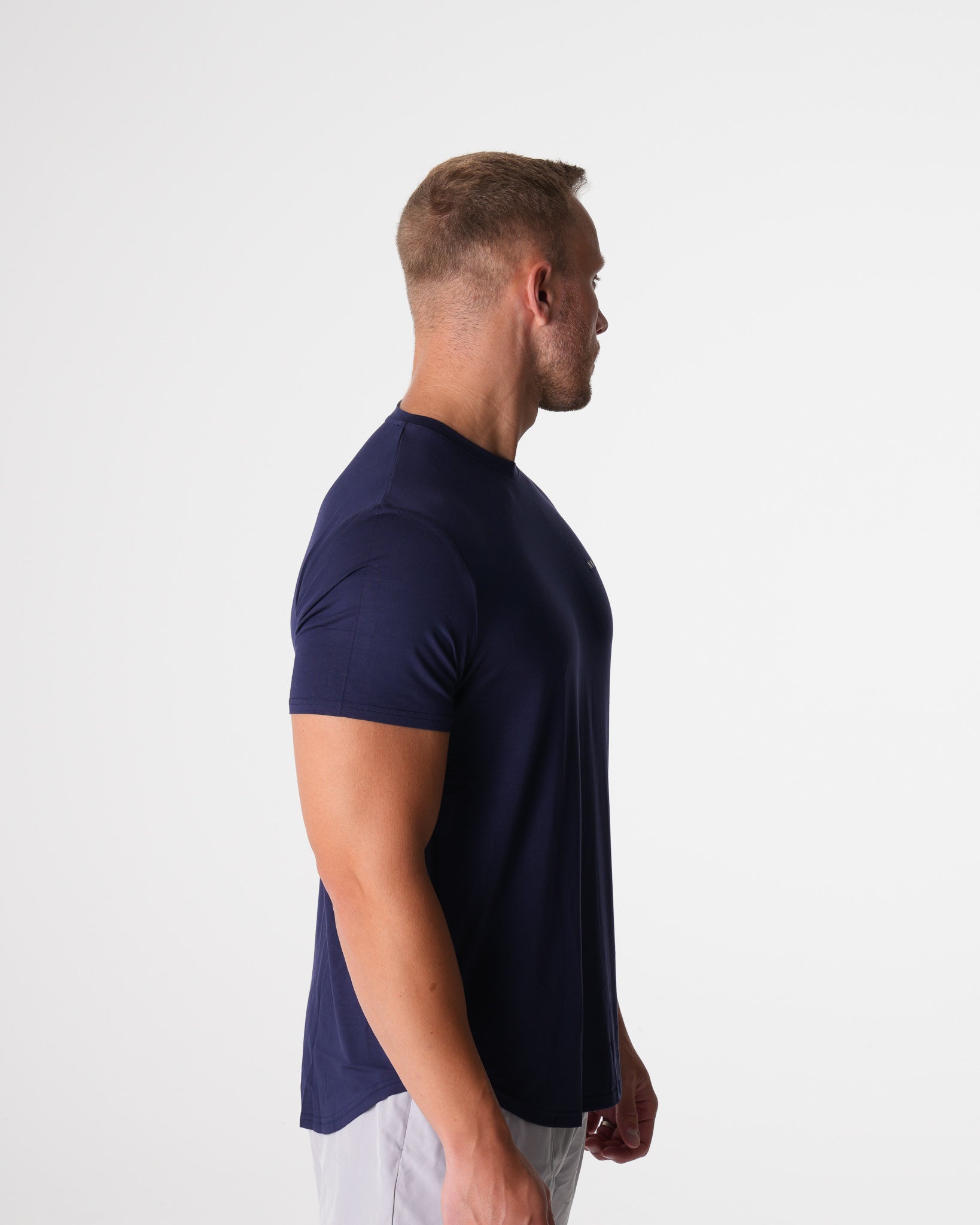 Navy Tech Fitted Tee Navy | NVGTN Online Shop