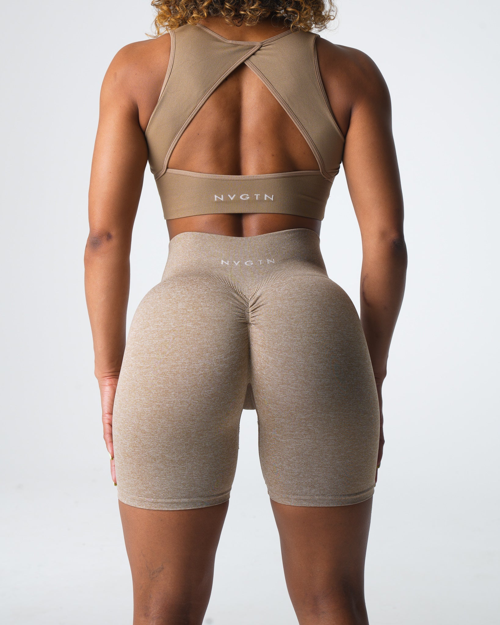 Beige Scrunch Seamless Shorts Beige | NVGTN Sale