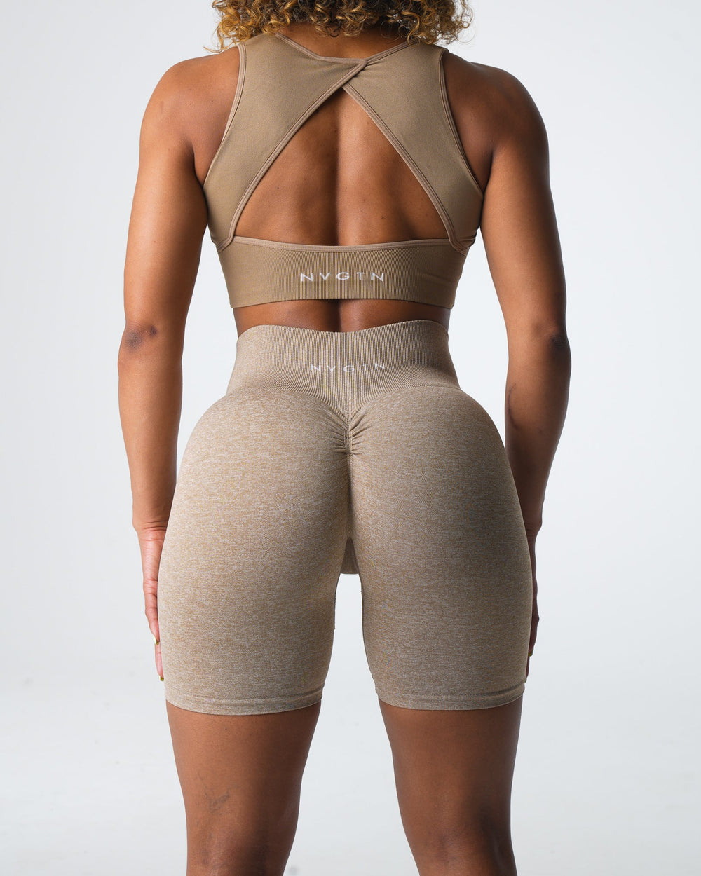 Beige Scrunch Seamless Shorts Beige | NVGTN Sale