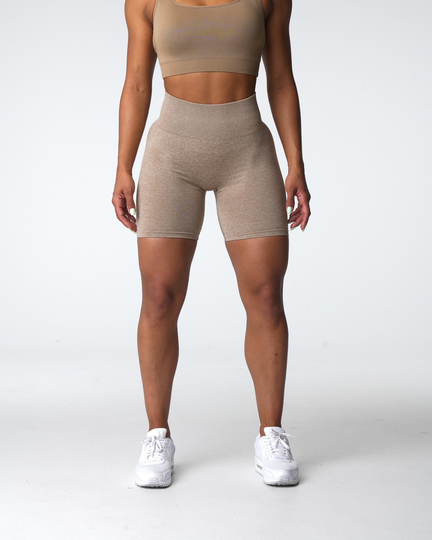 Beige Scrunch Seamless Shorts Beige | NVGTN Sale