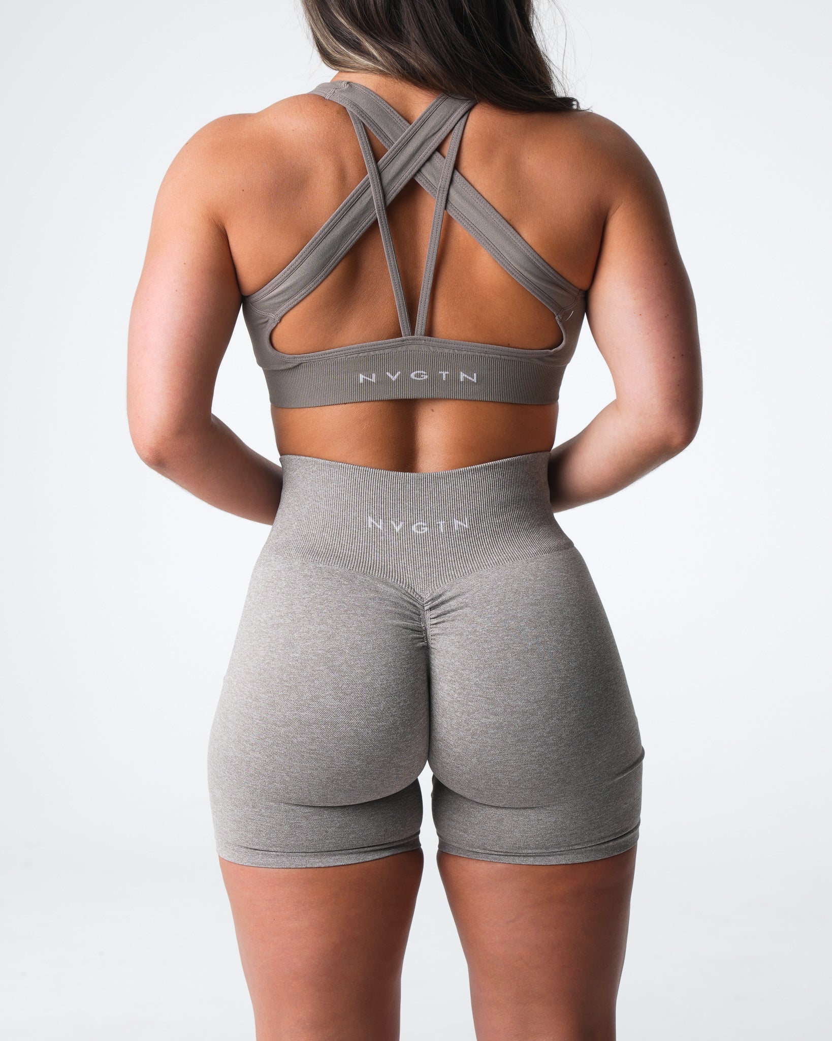 Taupe Scrunch Seamless Shorts Taupe | NVGTN Sale