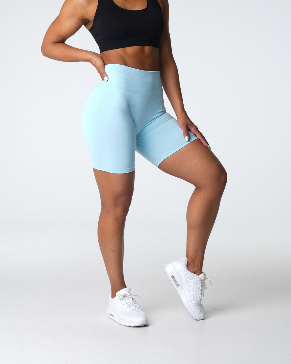 Pastel Blue Scrunch Seamless Shorts Pastel Blue | NVGTN Discount