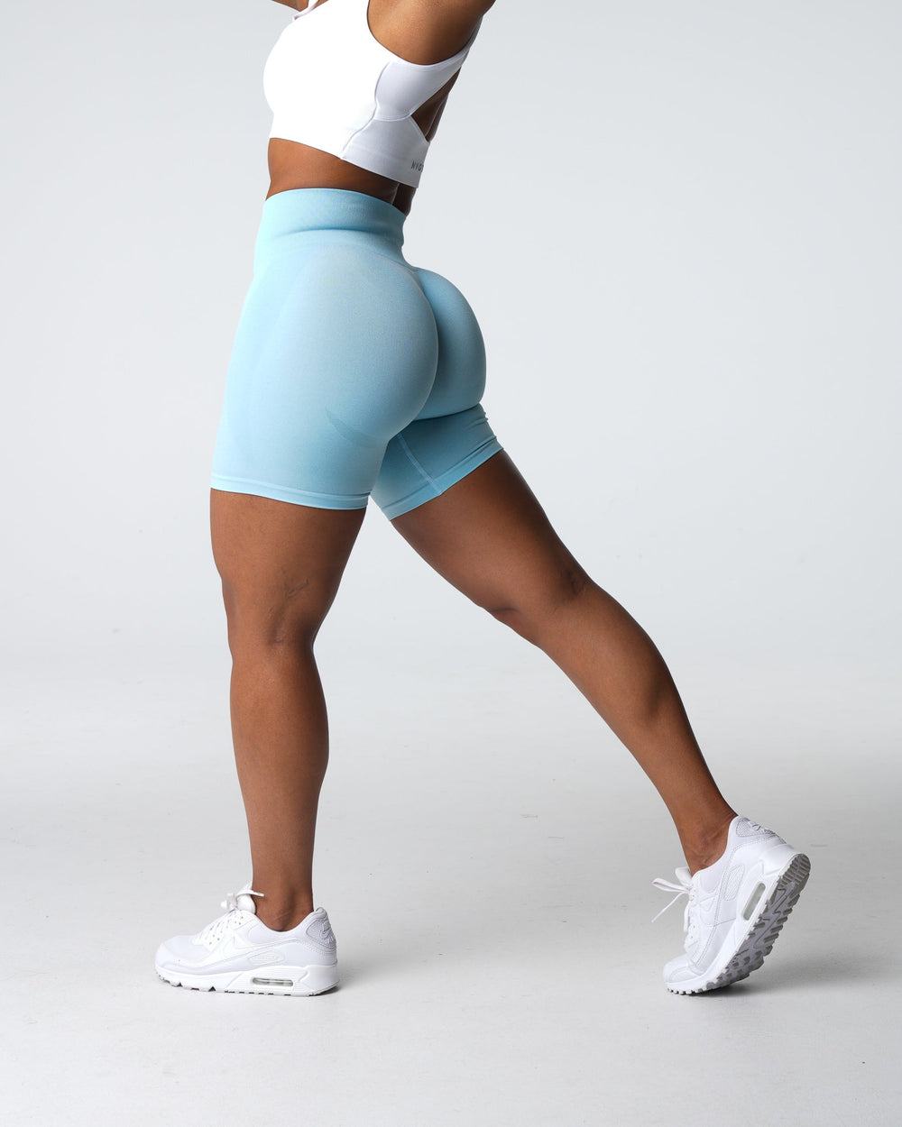 Pastel Blue Contour Seamless Shorts Pastel Blue | NVGTN Online