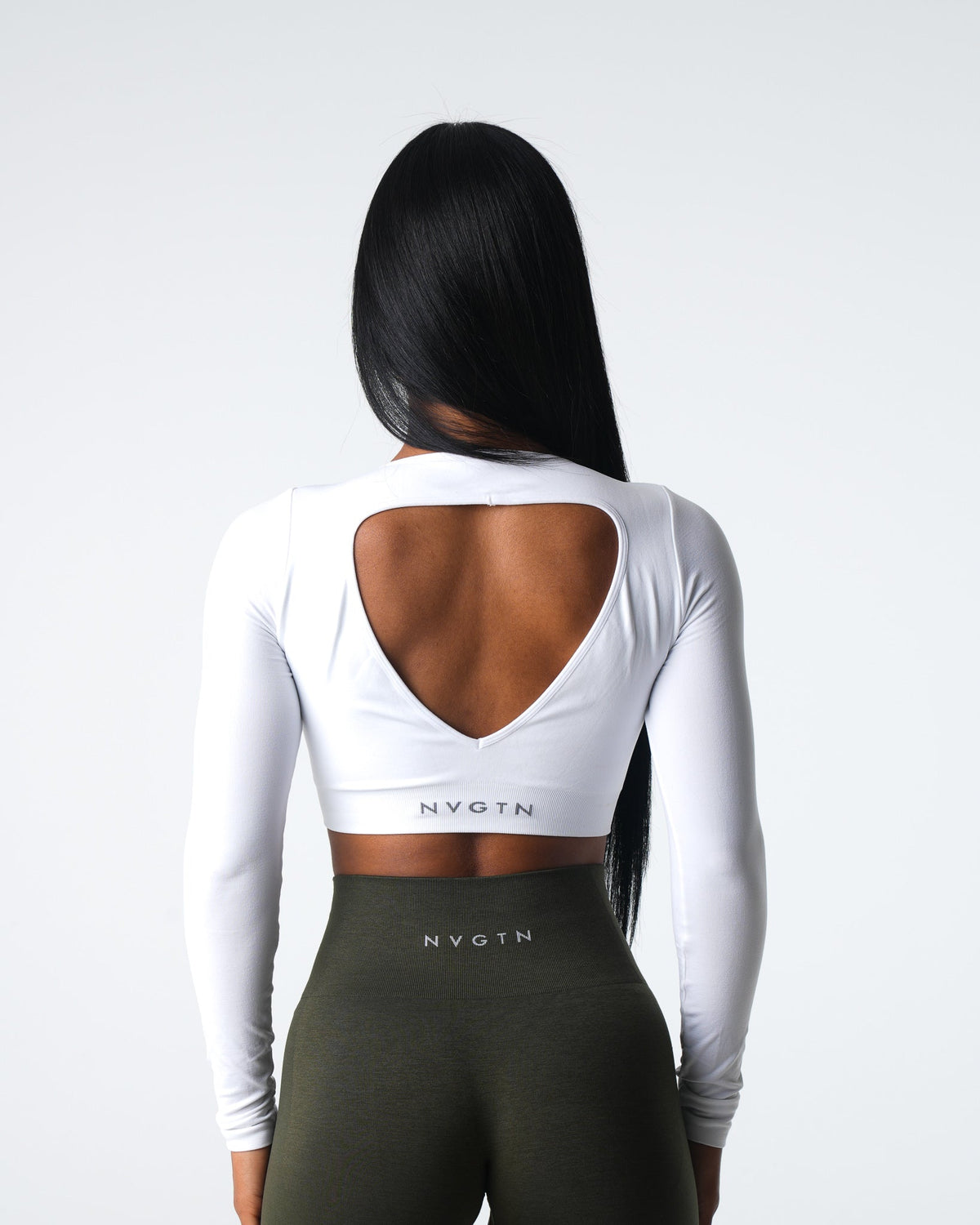 White Journey Long Sleeve Seamless Bra Top White | NVGTN Discount