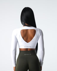 White Journey Long Sleeve Seamless Bra Top White | NVGTN Discount