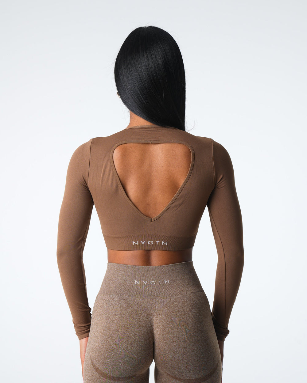 Mocha Journey Long Sleeve Seamless Bra Top Mocha | NVGTN US